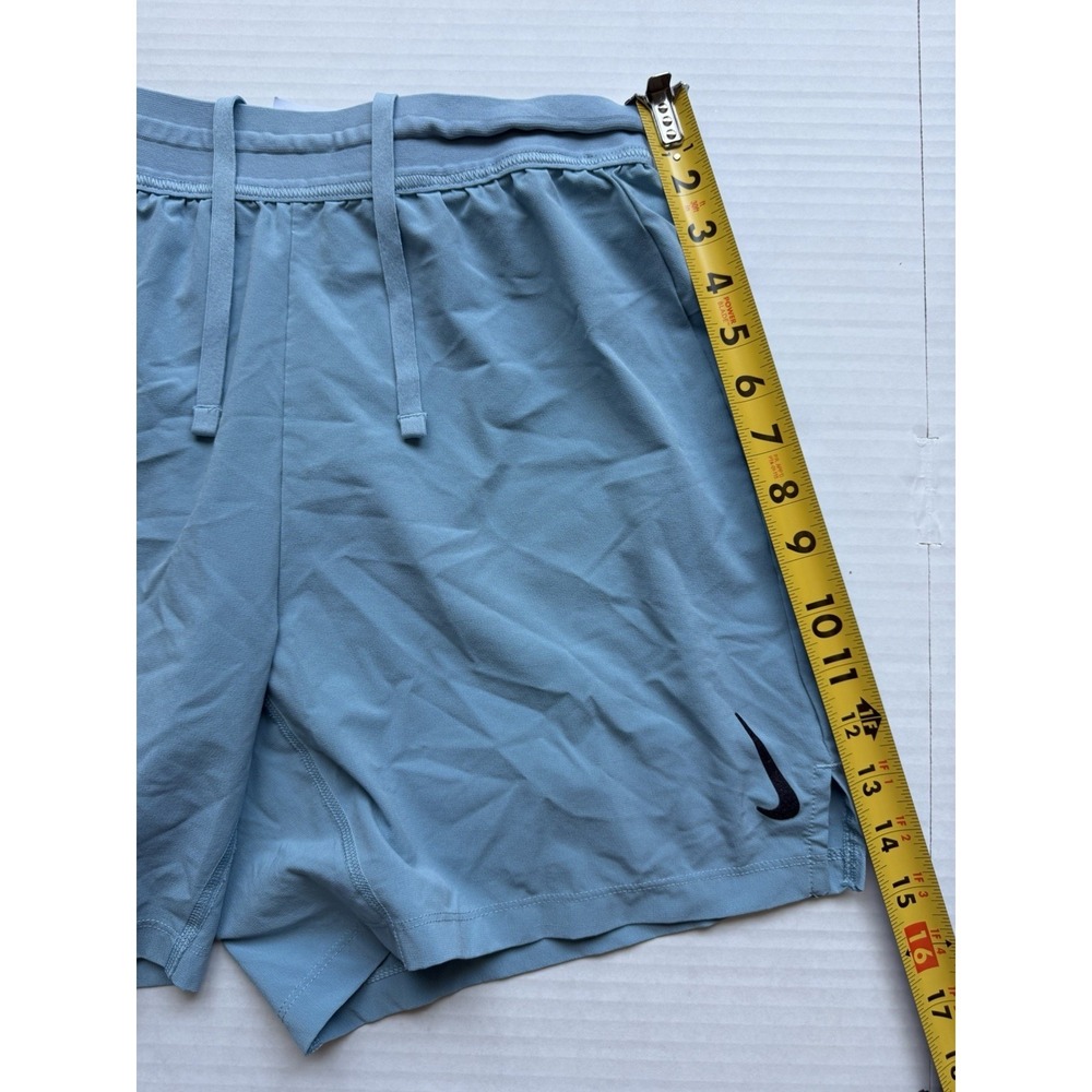 Nike Yoga Dri Fit Lined Shorts Men's Medium Blue - Picture 4 of 11